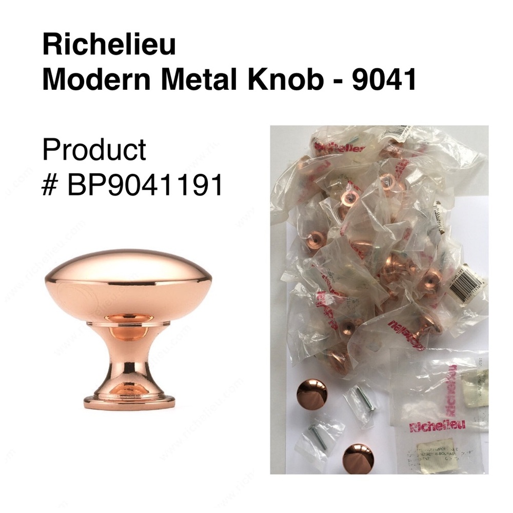 17 Knobs Richelieu Hardware BP9041191 Contemporary Metal Knob In Copper